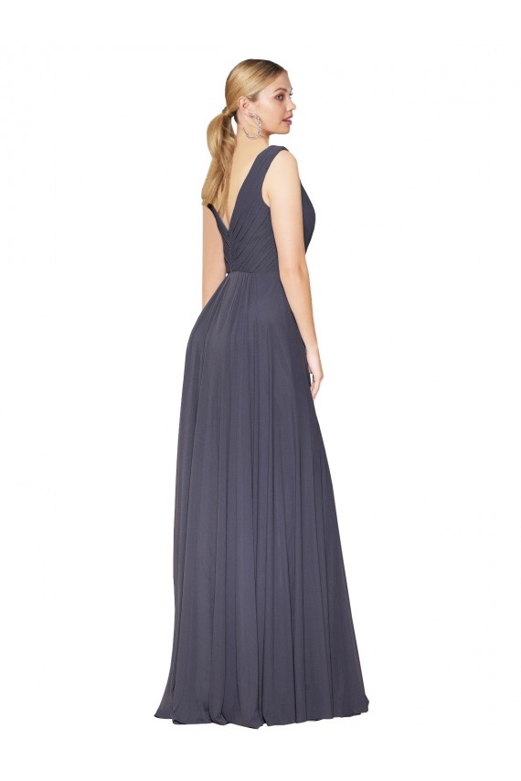 Purchase Floor Length High Neck V-Back Chiffon Prom Dress UK