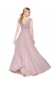 Purchase Draped V-Neck Long Chiffon Prom Dress with Shirred Bodice UK