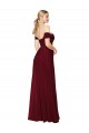 Purchase Shirred Sweetheat Neckline Off the Shoulder Long Chiffon Prom Dress UK