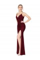 Purchase Floor Length High Neck Chiffon Prom Dress with Side Slit UK