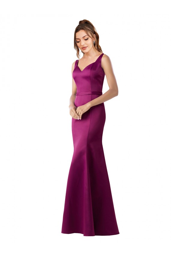 Purchase Fitted Sexy Open Back Satin Prom Dress with Floral Details UK