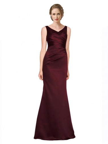 Purchase Figure Shaping Satin Prom Dress with Structured Pleats UK