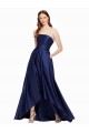 Purchase High Low Strapless Satin Prom Dress with Pockets UK