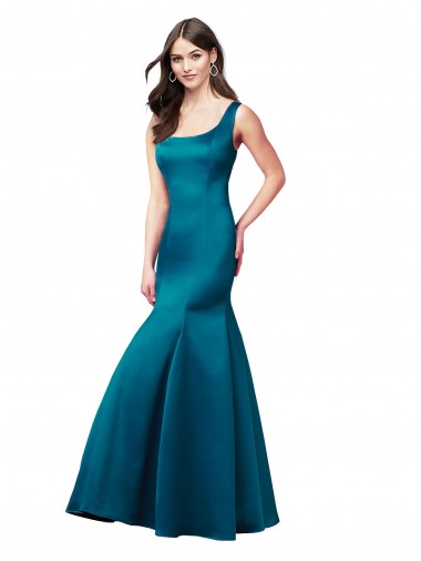 Purchase Long Sleek Satin Prom Dress with U-Back UK