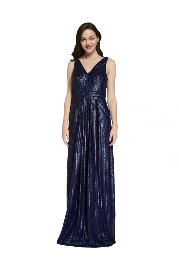 Purchase Long V-Neck Sparking Sequin Prom Dress with Low V-Back UK