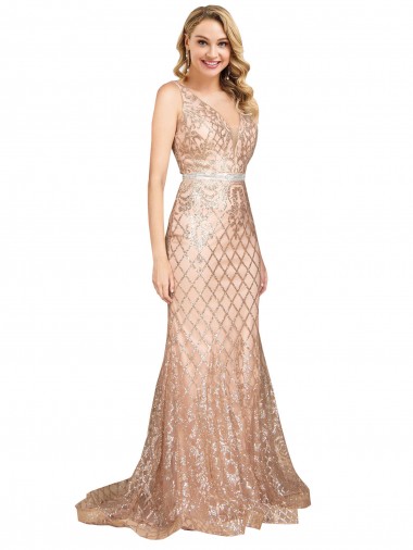 Purchase Sleek Long Mermaid Sparkling Sequin Prom Dress UK