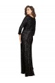 Purchase Deep V-Neckline Full Back Long Sleeves Sparkling Sequin Prom Dress with High Slit UK