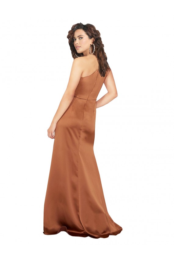 Purchase One Shoulder Silky Satin Prom Dress UK