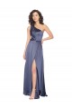 Purchase Draped Silky Satin Prom Dress with Tied Waist UK