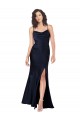 Purchase Draped Cowl Neck Silky Satin Prom Dress with Skirt Slit UK