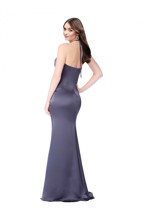 Purchase Fit and Flare Silky Satin Prom Dress UK