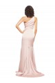 Purchase Full Length One Shoulder Long Silky Satin Prom Dress with High Split UK