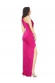 Purchase One Shoulder Long Full Length Silky Satin Prom Dress with Front Side Split UK