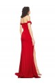 Purchase Off the Shoulder Sweetheart Bustier Style Silky Satin Prom Dress with Side Split UK