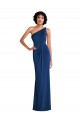 Purchase Grecian Inspired One Shoulder Twist Draped Maxi Spandex Prom Dress UK