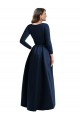 Purchase Long Sleeves Wrapped Spandex Prom Dress with High Low Full Skirt and Pockets UK