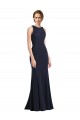 Purchase High Neck Sheath Long Crepe Prom Dress UK