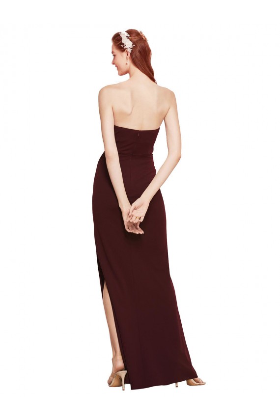 Purchase Twisted Strapless Keyhole Long Crepe Prom Dress with Slit UK