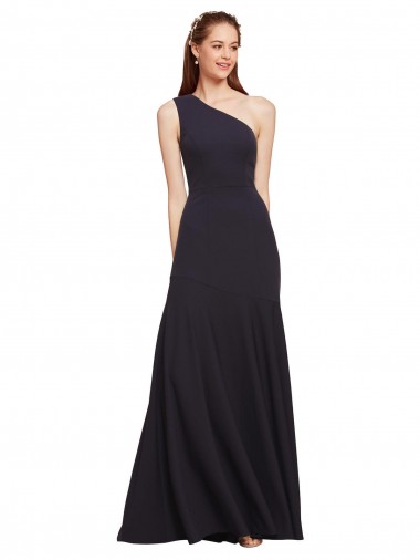 Purchase Fit and Flare Crepe Prom Dress with One Shoulder UK