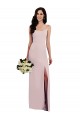 Purchase Spaghetti Strap V Back Crepe Prom Dress with Front Slit UK