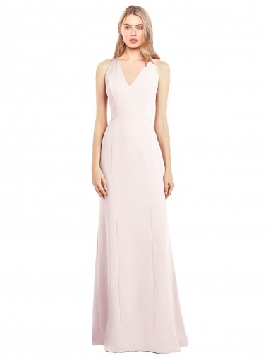 Purchase V-Neck Keyhole Back Crepe Trumpet Prom Dress UK