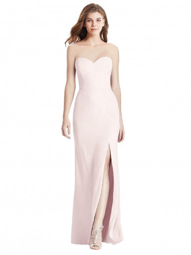 Purchase Strapless Crepe Trumpet Prom Dress with Front Slit UK