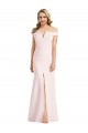 Purchase Off the Shoulder Notch Trumpet Crepe Prom Dress with Front Slit UK