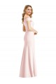 Purchase Off the Shoulder Notch Trumpet Crepe Prom Dress with Front Slit UK