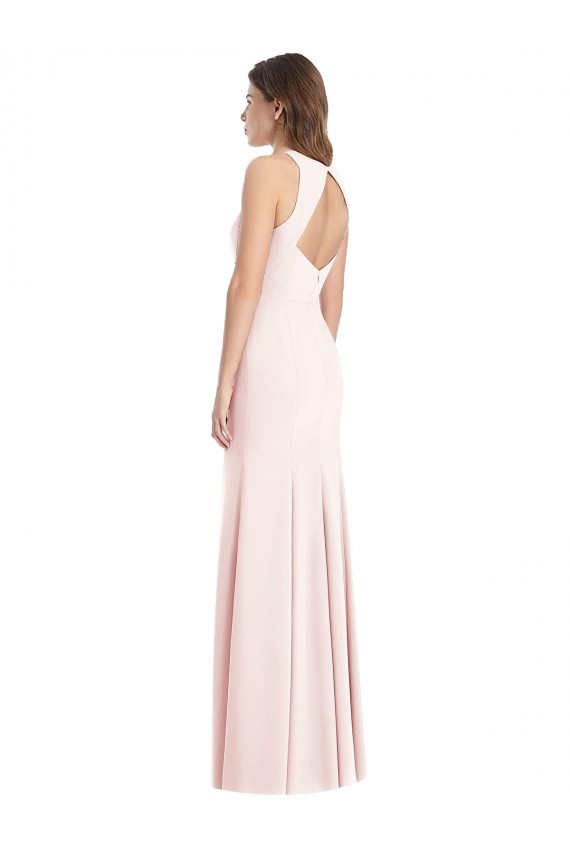 Purchase Diamond Cutout Back Trumpet Prom Dress with Front Slit UK