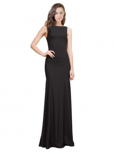 Purchase Sleeveless Bateau Neckline Crepe Prom Dress with Twist Back UK