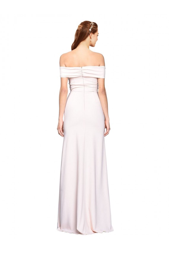 Purchase Criss Cross Off the Shoulder Crepe Prom Dress with Side Slit UK