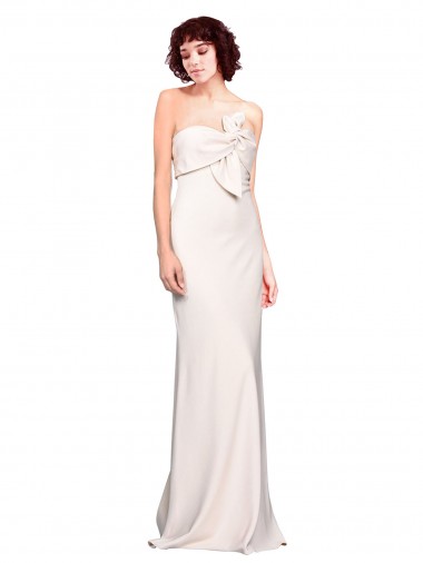 Purchase Strapless Crepe Fitted Prom Dress with Twist Bow UK