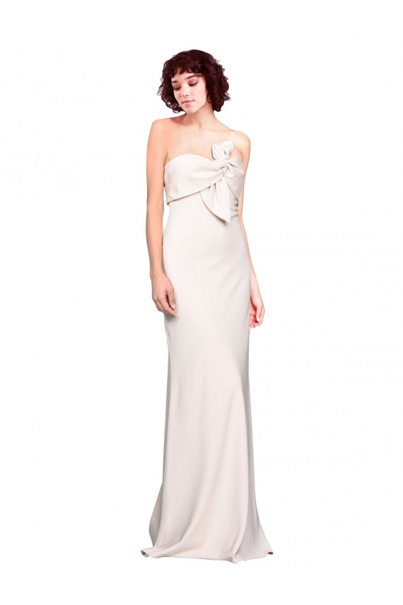 Purchase Strapless Crepe Fitted Prom Dress with Twist Bow UK