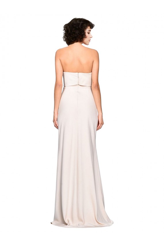 Purchase Strapless Crepe Fitted Prom Dress with Twist Bow UK