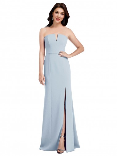 Purchase Strapless Notch Crepe Prom Dress with Front Slit UK