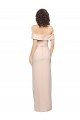 Purchase Off the Shoulder Long Crepe Prom Dress with Waist Tie and Slit UK