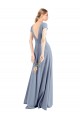 Purchase Plunging V-Neck Cap Sleeves Stretch Crepe Prom Dress with Front Slit UK