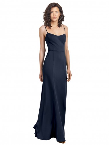 Purchase Fit and Flare Scoop Neck Long Sleeveless Stretch Crepe Prom Dress UK