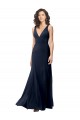 Purchase Classic V-Neck Long Stretch Crepe Prom Dress with V-Back UK