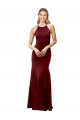 Purchase Fit and Flare Halter Neckline Stretch Crepe Prom Dress with Strappy Back UK