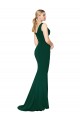 Purchase V-Neck Floor Length Long Crepe Mermaid Prom Dress UK