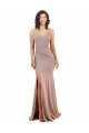 Purchase Fishtail Shape V-Neck Crepe Prom Dress with Slit UK