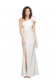 Purchase One Shoulder Long Full Length Crepe Prom Dress with Ruffles and Side Split UK