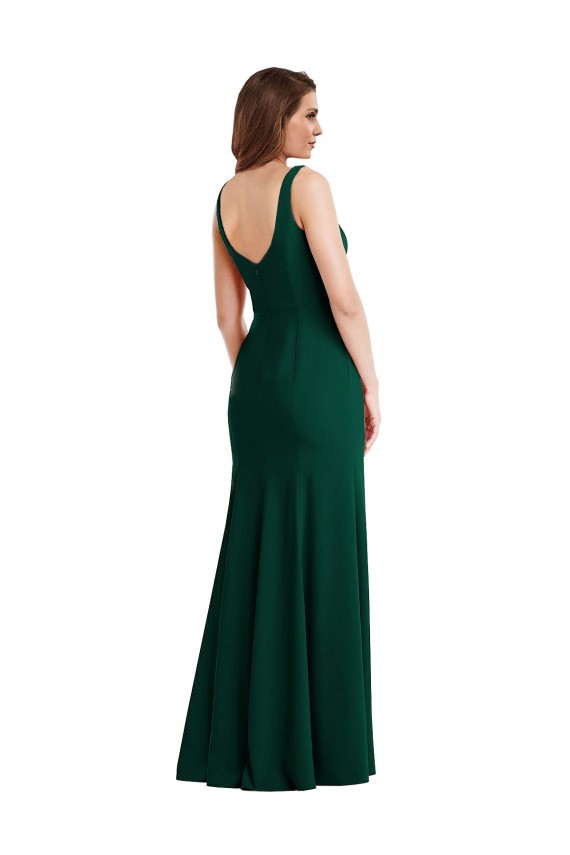 Purchase Square Neck Trumpet Maxi Prom Dress with Front Slit UK