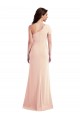 Purchase One Shoulder Cap Sleeves Trumpet Crepe Prom Dress with Front Slit UK