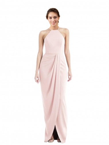 Purchase Halter Draped Tulip Skirt Maxi Prom Dress UK