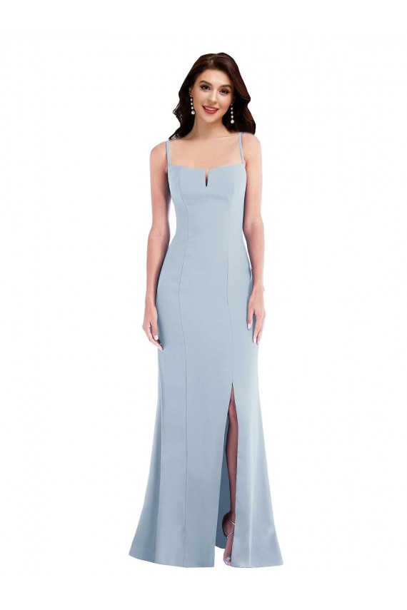 Purchase Flattering Trumpet Maxi Crepe Prom Dress with Front Slit UK