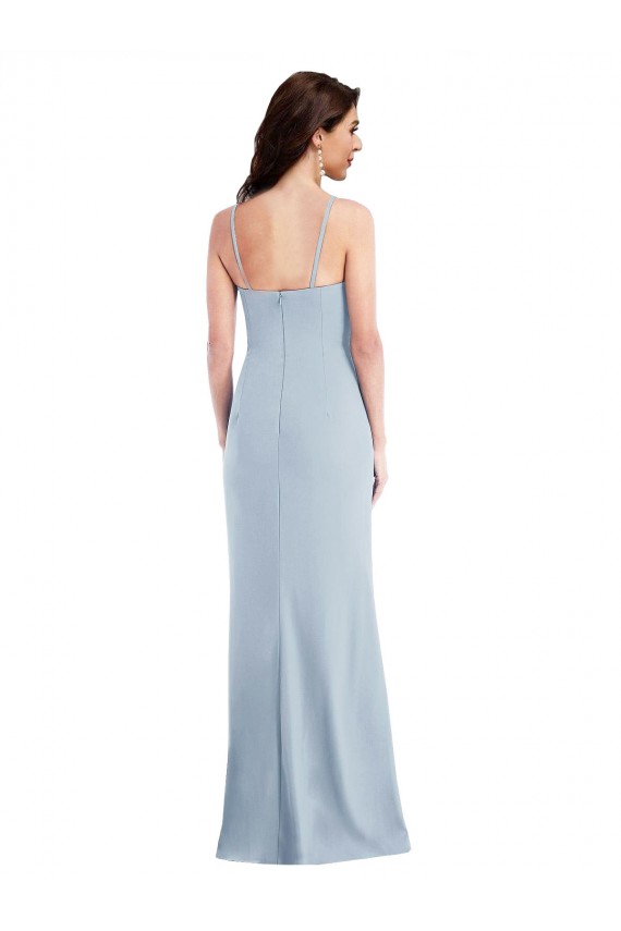 Purchase Flattering Trumpet Maxi Crepe Prom Dress with Front Slit UK