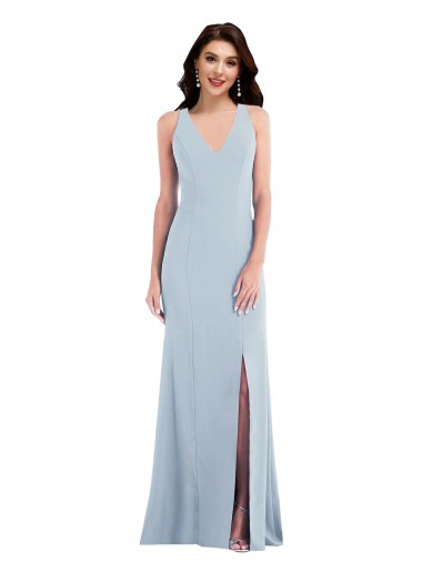 Purchase Criss Cross Cutout Back Maxi Prom Dress with Front Slit UK