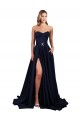 Purchase Sweetheart Neckline Low Back Long Crepe Prom Dress with High Leg Spit & Pockets UK